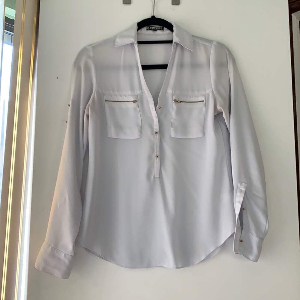 Express white button down